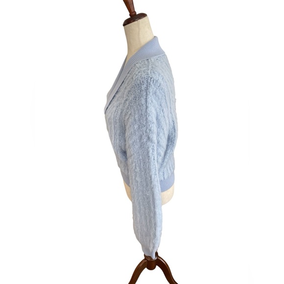 ANTHROPOLOGIE Fuzzy Zip-Up Brushed Collared Cardigan - Picture 11 of 16